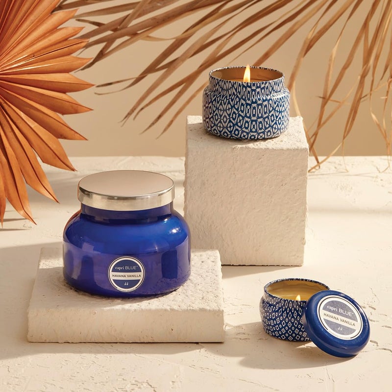 Capri Blue Scented Candles - Soy Candle Wax Blend - Jar Candles - Blue Candle Gifts for Women & Men - Luxury Candles for Home Scented with Vanilla, Bergamot & Sandalwood - Havana Vanilla (19 oz) - Image 3